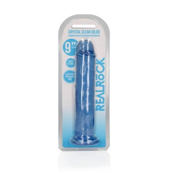 Straight Realistic Dildo With Suction Cup Blue 25cm