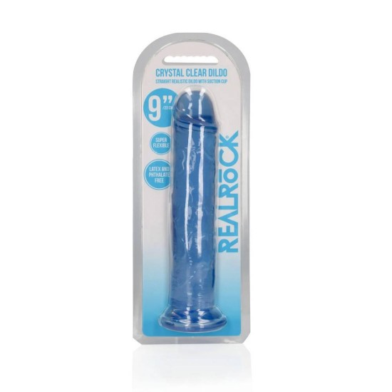 Straight Realistic Dildo With Suction Cup Blue 25cm Sex Toys