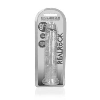 Straight Realistic Dildo With Suction Cup Clear 25cm