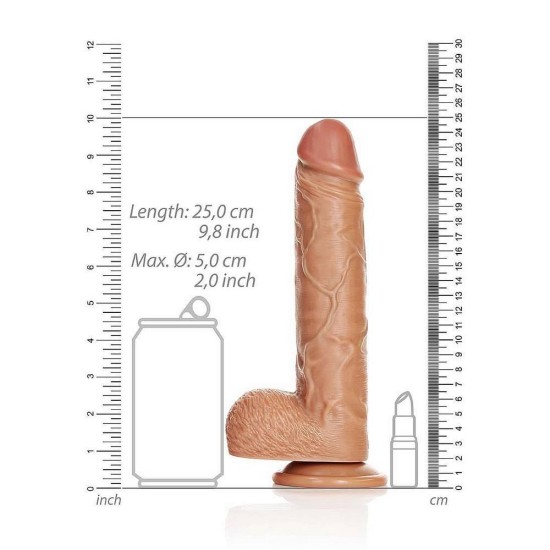 Μεγάλο Ομοίωμα Πέους - Straight Realistic Dildo With Balls Brown 23cm Sex Toys 