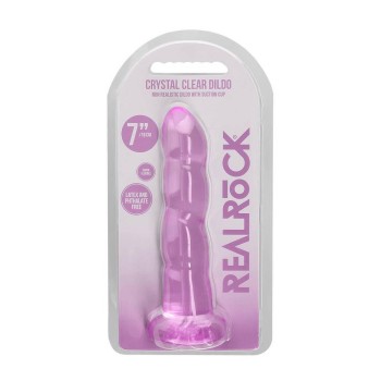 Crystal Clear Non Realistic Dildo Purple 18cm