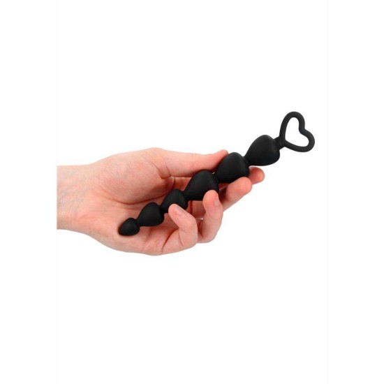 Shots Silicone Anal Beads Black Sex Toys