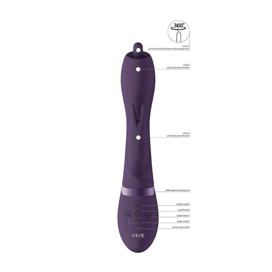 Rabbit Δονητής Με Εσωτερική Γλώσσα - Nilo Pinpoint Rotating Rabbit Vibrator Purple Sex Toys 