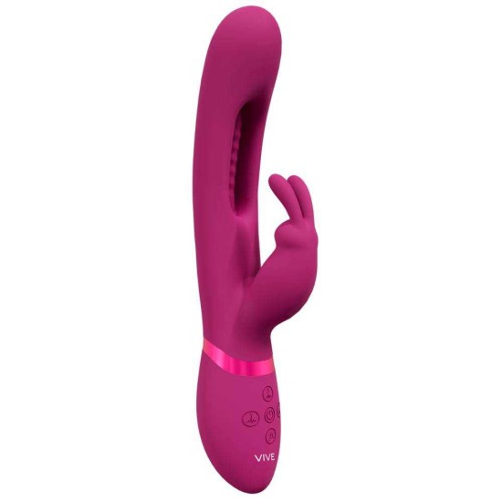 Rabbit Δονητής Με Εσωτερική Κίνηση - Mika Vibrating Rabbit With G Spot Flapping Stimulator Pink Sex Toys 