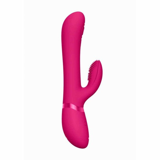 Rabbit Δονητής Με Κεφαλές - Etsu Pulse Wave Vibrating Rabbit With 4 Sleeves Pink Sex Toys 