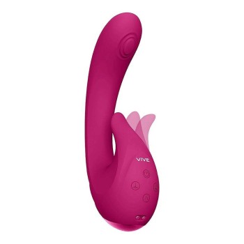 Rabbit Δονητής Με Κίνηση Γλώσσας - Miki Pulse Wave & Flickering Vibrator Pink