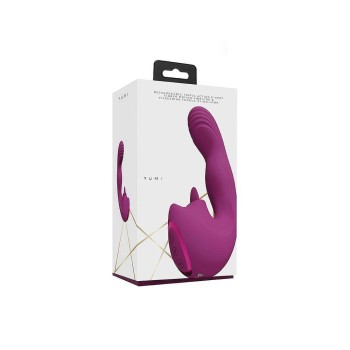 Yumi Triple Finger Motion Vibrator With Tongue Pink