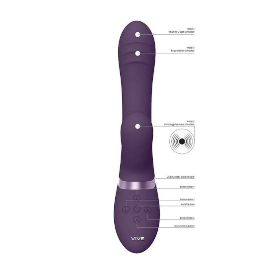 Tani Finger Motion Vibrator With Pulse Wave Purple Sex Toys