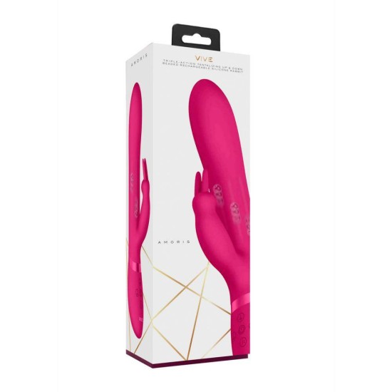 Amoris Up & Down Beaded Motion Rabbit Vibrator Pink Sex Toys