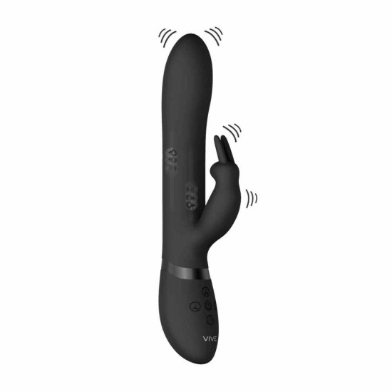 Amoris Up & Down Beaded Motion Rabbit Vibrator Black Sex Toys