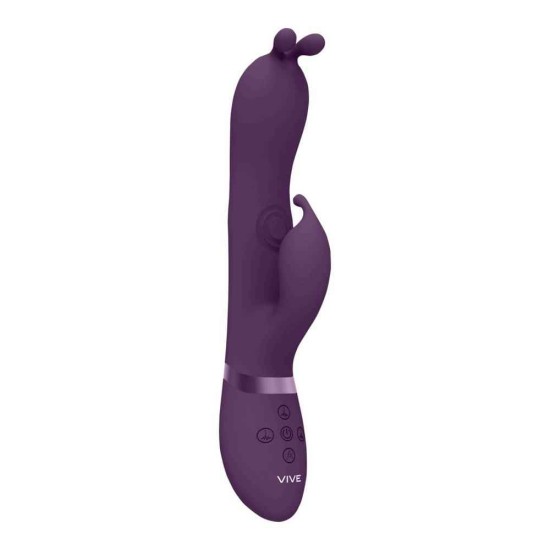 Rabbit Δονητής Με Παλμούς - Gada Vibrating Bunny Ear Rabbit With Pulse Wave Shaft Purple Sex Toys 