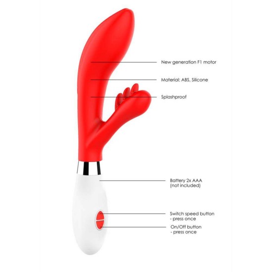 Rabbit Δονητής Σιλικόνης - Agave Silicone Rabbit Vibrator Red Sex Toys 