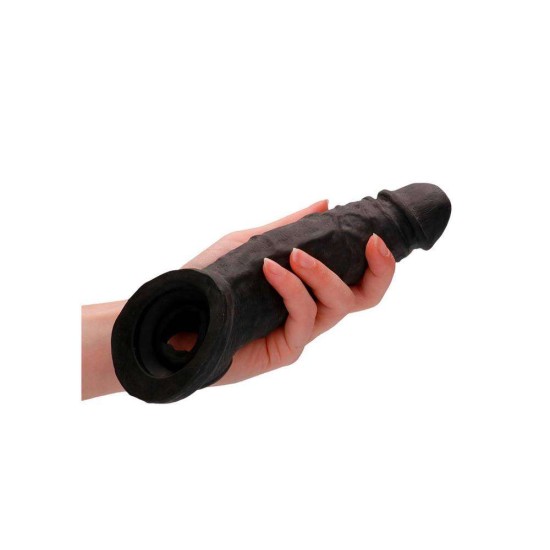 Ρεαλιστικό Κάλυμμα Πέους - Realrock Realistic Penis Extender Black 21cm Sex Toys 