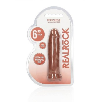 Ρεαλιστικό Κάλυμμα Πέους - Realrock Realistic Penis Extender Brown 16cm