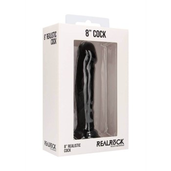 Realrock Realistic Cock With Suction Cup Black 20cm