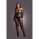 Bodystocking With Off Shoulder Long Sleeves Black Erotic Lingerie 