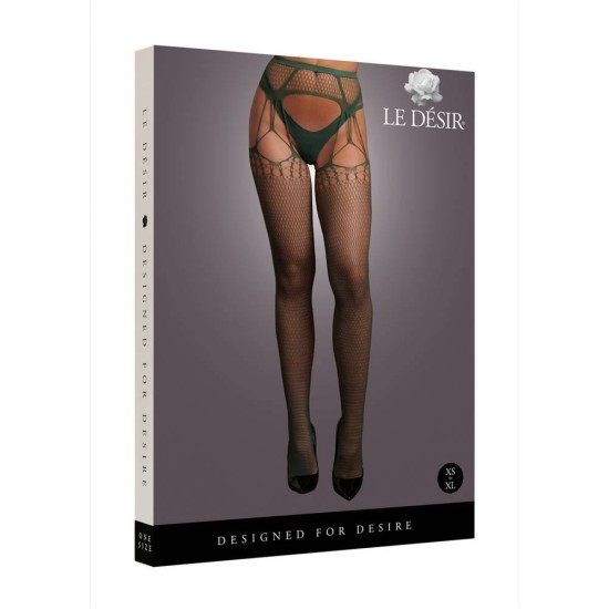 Σέξι Κάλτσες Ζαρτιέρες - Le Desir Shredded Suspender Pantyhose Green Ερωτικά Εσώρουχα 