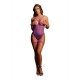 Le Desir Open Cup Strappy Teddy Purple Erotic Lingerie 