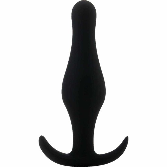 Σφήνα Σιλικόνης - Shots Butt Plug With Handle Medium Black Sex Toys 