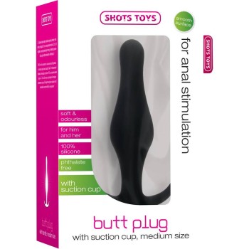 Shots Butt Plug With Handle Medium Black