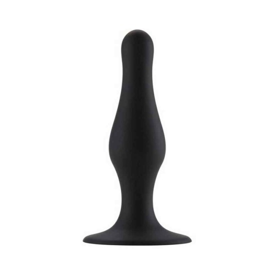 Σφήνα Σιλικόνης - Shots Butt Plug With Suction Cup Medium Black Sex Toys 