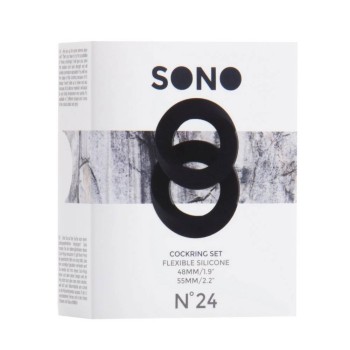 Σετ Δαχτυλίδια Σιλικόνης - Sono No.24 Silicone Cockring Set Black