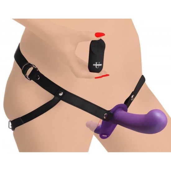 Double Diva Remote Control Double Dildo With Harness Purple Sex Toys