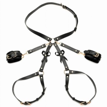 Strict Bondage Harness With Bows Black