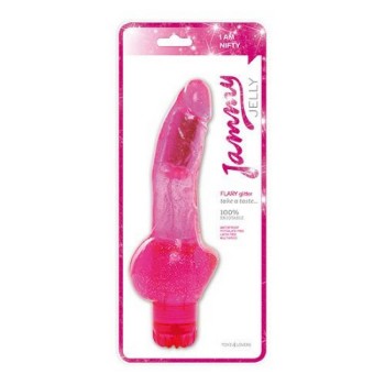 Γυαλιστερός Ρεαλιστικός Δονητής - Flary Glitter Realistic Vibrator Pink 22cm
