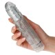Μαλακός Δονητής Με Glitter - Crushy Glitter Realistic Vibrator Clear 19cm Sex Toys 
