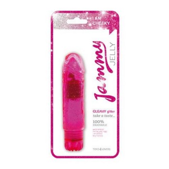 Gleamy Glitter Realistic Vibrator Pink 14cm