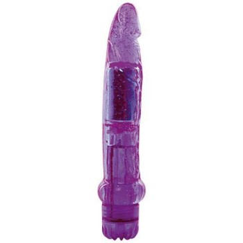 Ρεαλιστικός Δονητής Με Glitter - Dazzly Glitter Realistic Vibrator Purple 19cm