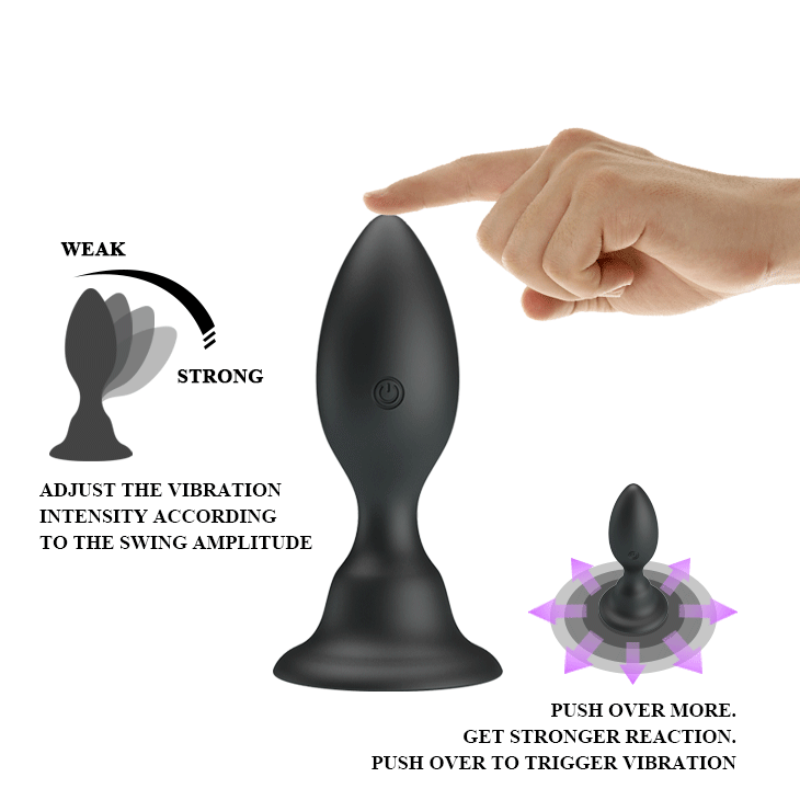 Pretty Love Anal Massager Plug Black Sex Toys