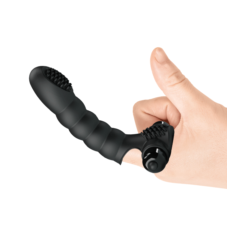 Δονητής Δαχτύλου Με Κουκκίδες - Alexander Finger Vibrator With Dots Black