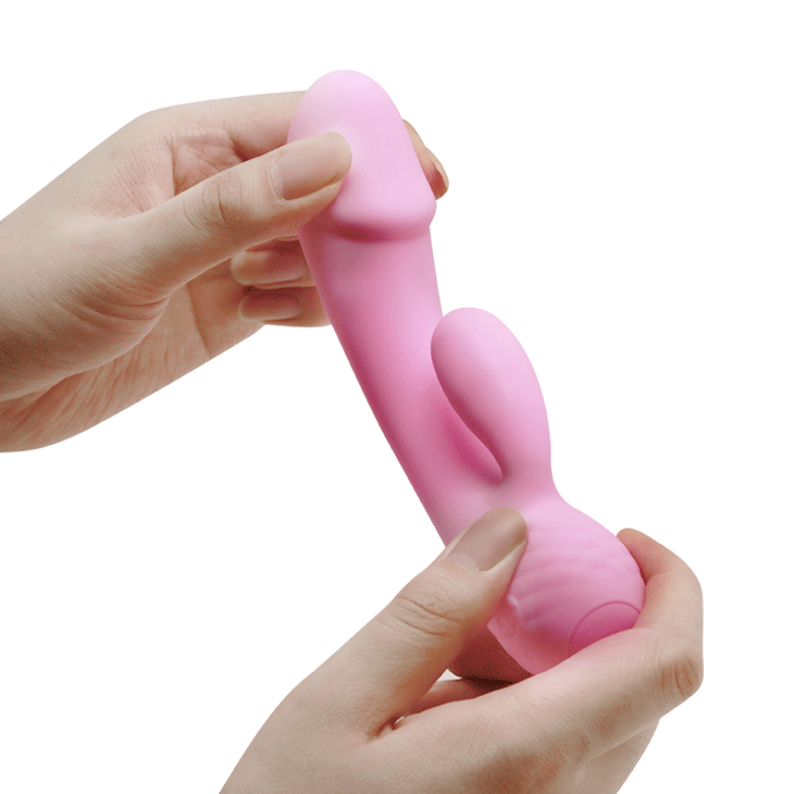 Rabbit Δονητής Με Μαλακή Σιλικόνη - Ron Soft Silicone Rabbit Vibrator Baby Pink Sex Toys 